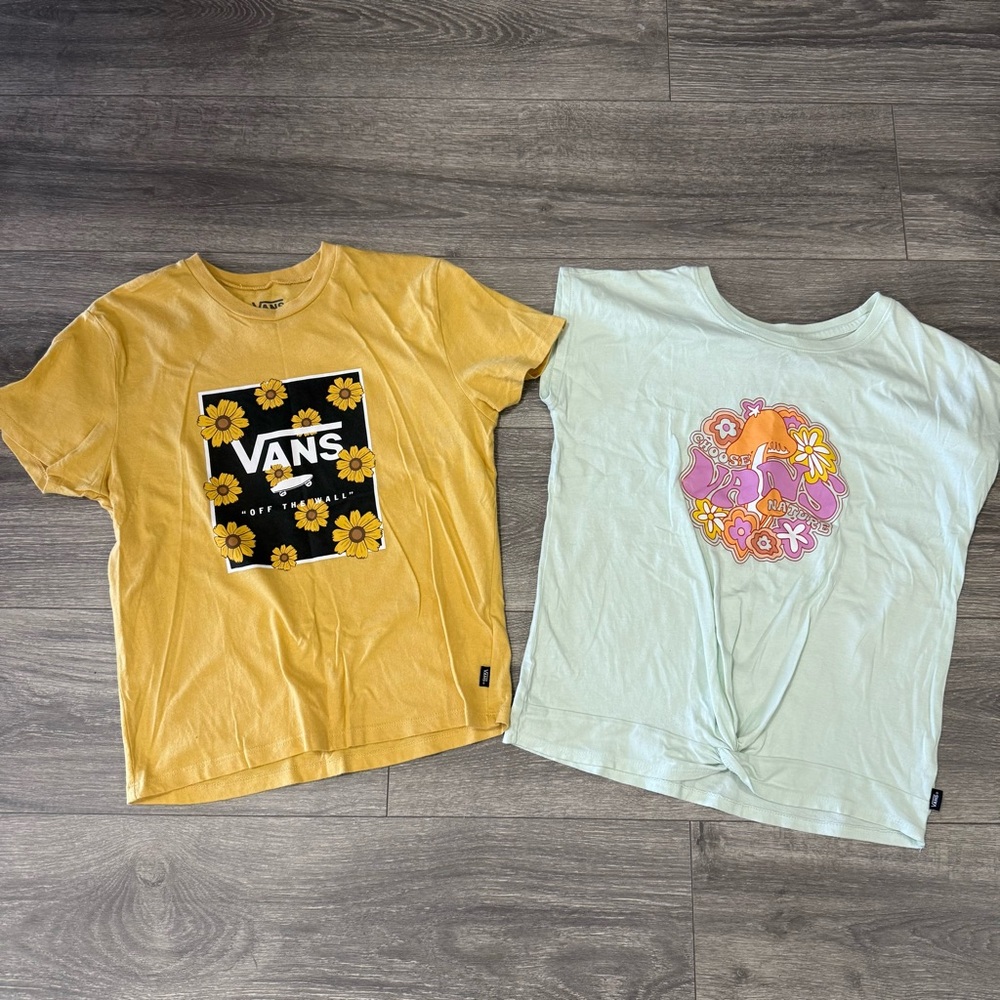 Vans Kids Sunflower Yellow and Mint Graphic Tees